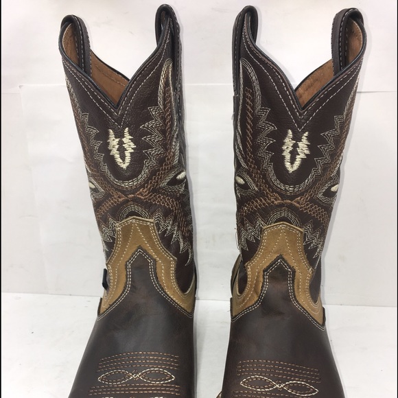 Women’s cowgirl Cowboy Western Rodeo Leather boots brown Bota Vaquera piel 940 - Picture 3 of 8